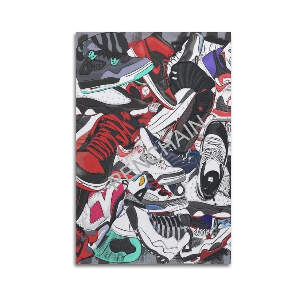 Art Posters Sports Canvas Cool Sneakers Shoe Store Decor Posters Poster for R…