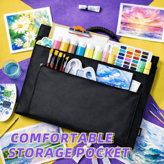 18X24 Art Portfolio Tote Bag – Large Carrying Storage Case with Handle & Adjusta