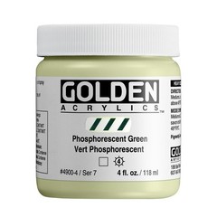 Heavy Body Acrylics, Phosphorescent Green, 4 fl. oz. Jar, Professional Acryli…