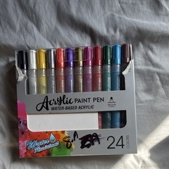 ZEYAR Acrylic Paint Marker Set 24 Colors Medium Point Water-Based Multicolor
