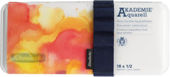 – AKADEMIE Watercolour Compact Paint Box, Plastic, 18 X 1/2 Pans, 75 791 097, Hi