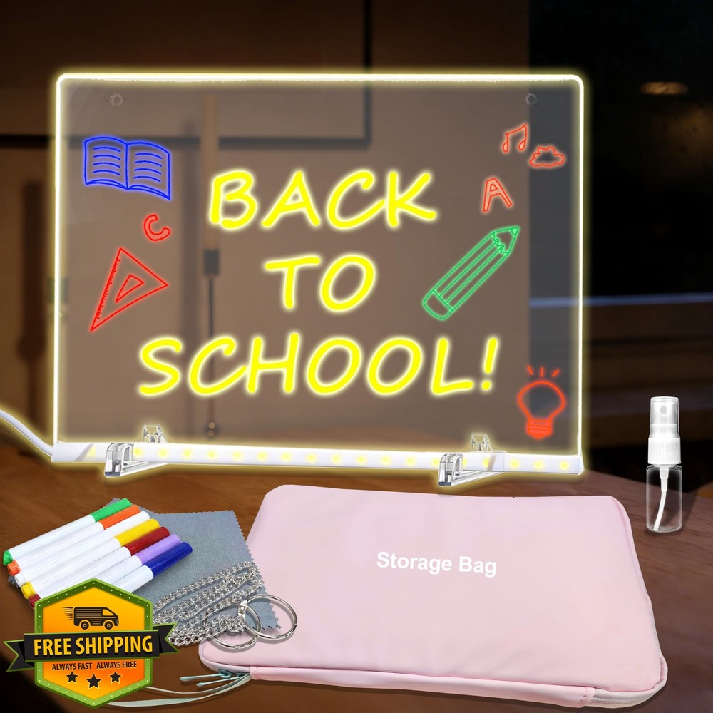 KaosRudianc LED Note Board Drawing Board 11.8″X7.9″ Colors