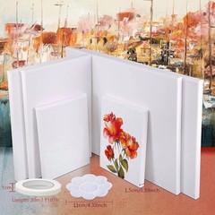 Canvases for Painting 40×30,30×20, 20×15 8 Set Stretched White Canvas with Petal