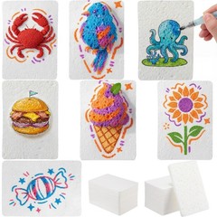 100 Pcs Puffy Paint 4.13 x 2.76 in End of Year Gifts Foam Texture Painting Ki…