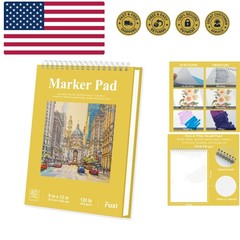 Marker Paper Sketchbook, 9″X12″ Alcohol Marker Paper, 60 Sheets 200gsm/120lb …