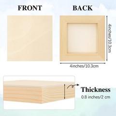 Aodaer 16 Pack Wood Panels 4 x 4 Inch Wooden Panels Canvas Unfinished Craft …