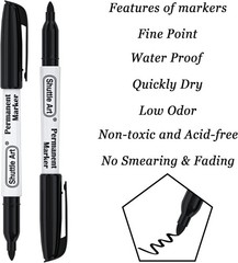 30 Pack Black Fine Point Permanent Markers – Waterproof & Non-Toxic Art Supplies