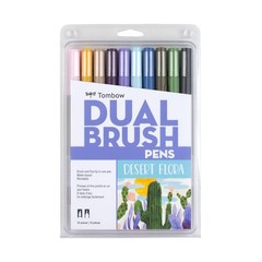 10-Pack Dual Brush Pen Art Markers, Desert Flora, Blendable, Fine Tip, 56197