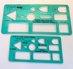 Vintage Fisher Crome Logic Symbol Template MIL-STD-806 1/2 & 3/4 Size 5866