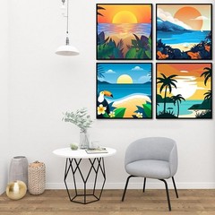 DIY Beach Landscape Paint by Numbers Kit