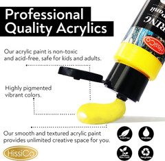 55PCS Acrylic Paint Set of 36 Colors 2Fl Oz 60Ml Bottles 12 Brushes,Non Toxic 36