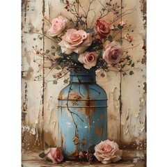 YULIDECO Vintage Vase Diamond Art,Flower Art Kits for DP03718