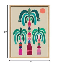 Kate and Laurel Sylvie MCM Palm Trees Framed Canvas Wall Art by Rachel Lee; 1…