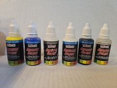 US Art Supply 1 oz Airbrush Colors Lot Set of 4 + Cleaner & Reducer Extender