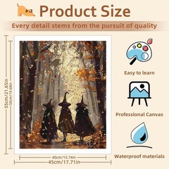 Paint by Numbers Kit for Adults, Fall Adults Paint by 16x20Inch Halloween-1