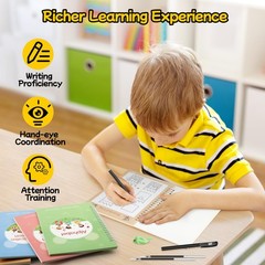 Grooved Handwriting Practice for Kids Age 3-8, 5 Magic Grooved Practice Copyb…