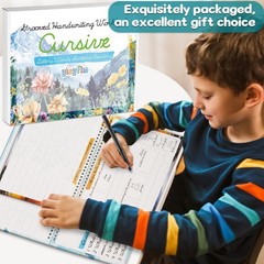 4 PCS Grooved Cursive Handwriting Workbook Kit Magic Reusable Ink Pens Kids