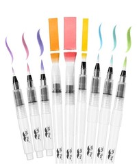 Mr. Pen- Watercolor Brush Pens, 9 pcs | 6 x Point Tips and 3 x Flat Tips Styles,