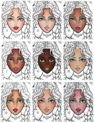 6 Colors Skin Tone Alcohol Markers Set, Skin, Wood, Earth Colors Dual Tips Art M
