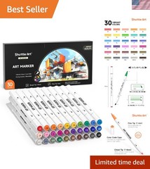 30 Colors Dual Tip Art Markers – Non-Toxic for Adults & Kids’ Creative Projects