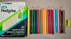 Vintage Empire Pedigree Colored Pencils Plast-O-Led 20 Pencils W/Sharpener 1974