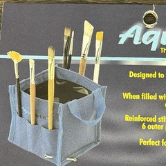 Aqua Tote Portable Artists Water Bucket Travel Collapsible Brush Holder Painting