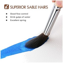 Sable Brush Set for Watercolor Gouache Painting