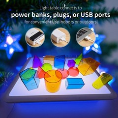 Kids Light Table Sensory Light Box Blue Classroom Learning Stress Relief Gift