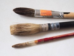 Vintage Artist Paint Brushes Lot M. Grumbacher NY Simmons White Sable Quill Sign