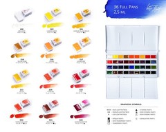 White Nights Professional Watercolor Set 36 Full Pans of Extra Fine Artist G…