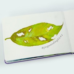 Watercolor Paper Cotton Hot Pressed Inner Pocket Sketchbook Journal Green