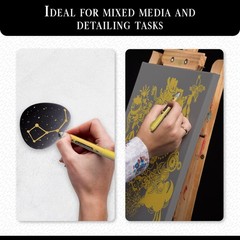 2 Gold Acrylic Paint Pen | Set 2 Gold Paint Marker Metallic | Dual Tip Fine 0…