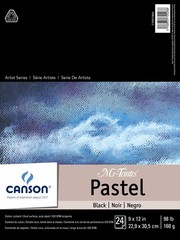 24-Sheet Mi-Teintes Pastel Paper Pad 9×12 inch 98lb Black Artist Paper