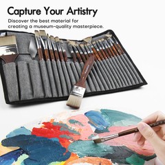 25pcs Paint Brush Set, Acrylic Paint Brushes, Professional Artist Series with…