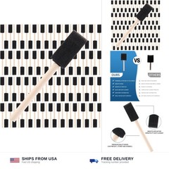 1″ Foam Paint Brushes – 100 Pack, 1-Inch Painting Sponges – Premium Foam Brus…