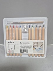 💥 Mala Watercolor Pencils Set of 10 IKEA Mixed Colors Assorted Colors NEW B6
