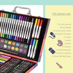 132 Piece Art Set Deluxe Professional Color Set Art Kit for Kids and Adult