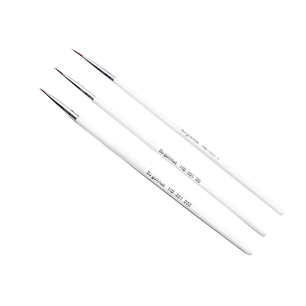 3X Miniature Paint Brush Set Professional Sable Hair Fine Detail Art Nail