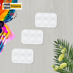 LNAUJS 1 Pack Paint Tray Palette, White, 6 Well 5″ x 3.5″ x 0.7″, White