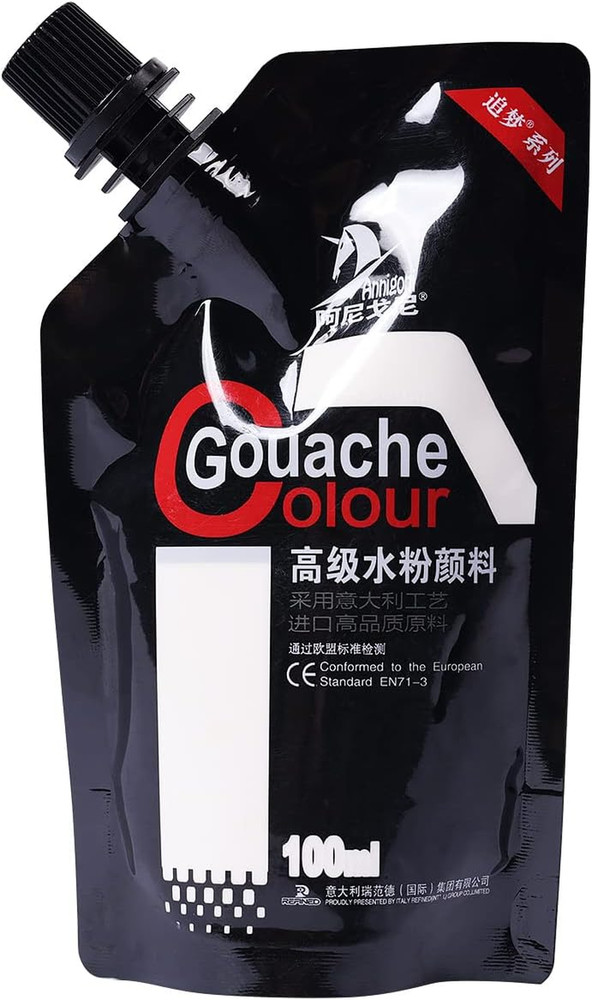 Gouache Paint, White Color 100 Ml Non-Toxic Gouache for Canvas and Paper, Gouach