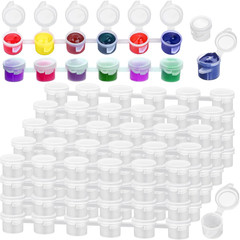 240 Piece Empty Paint Pot 40 Strips Acrylic Mini Container With Lid 3Ml/ 0.1Oz