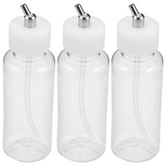 3 Pcs Siphon Feed Container Empty Airbrush Jars Accessory Bottle