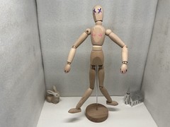 Gestalta IKEA Wood Articulated Poseable Mannequin Man on Stand Unfinished Wood