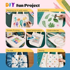 10 Pack Canvas Tote Bags Sublimation Blanks Reusable Shopping Craft