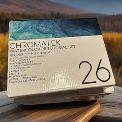 Chromatek 26 × 12ml Watercolour Tubes Professional Brushes, pen, palette &Course