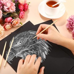 Gersoniel Scratch Paper Art Set Adults Scratchboard 7.2 x 5 inches, White