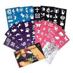 Face Paint Stencil Stickers for Painting Kit (200 Pieces) Thick Tattoo Stencil