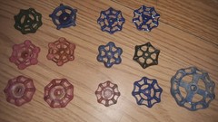 13 vintage hand valve wheels for crafting, repurposing, etc.