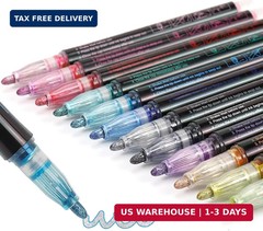 Glitter Markers Outline Pens Metallic,12 Cute Art Supplies Kids 6-8 9-12 10-12 Y