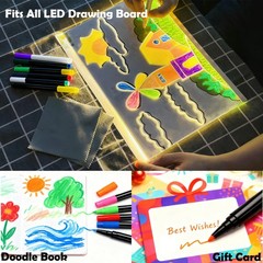 Yipaga 12-Color Markers for LED Drawing Board, Erasable Light Board Marker Pe…